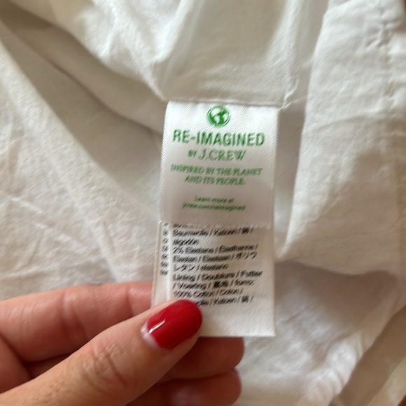 Never worn- JCREW white ruffle dress with pockets - Picture 4 of 6